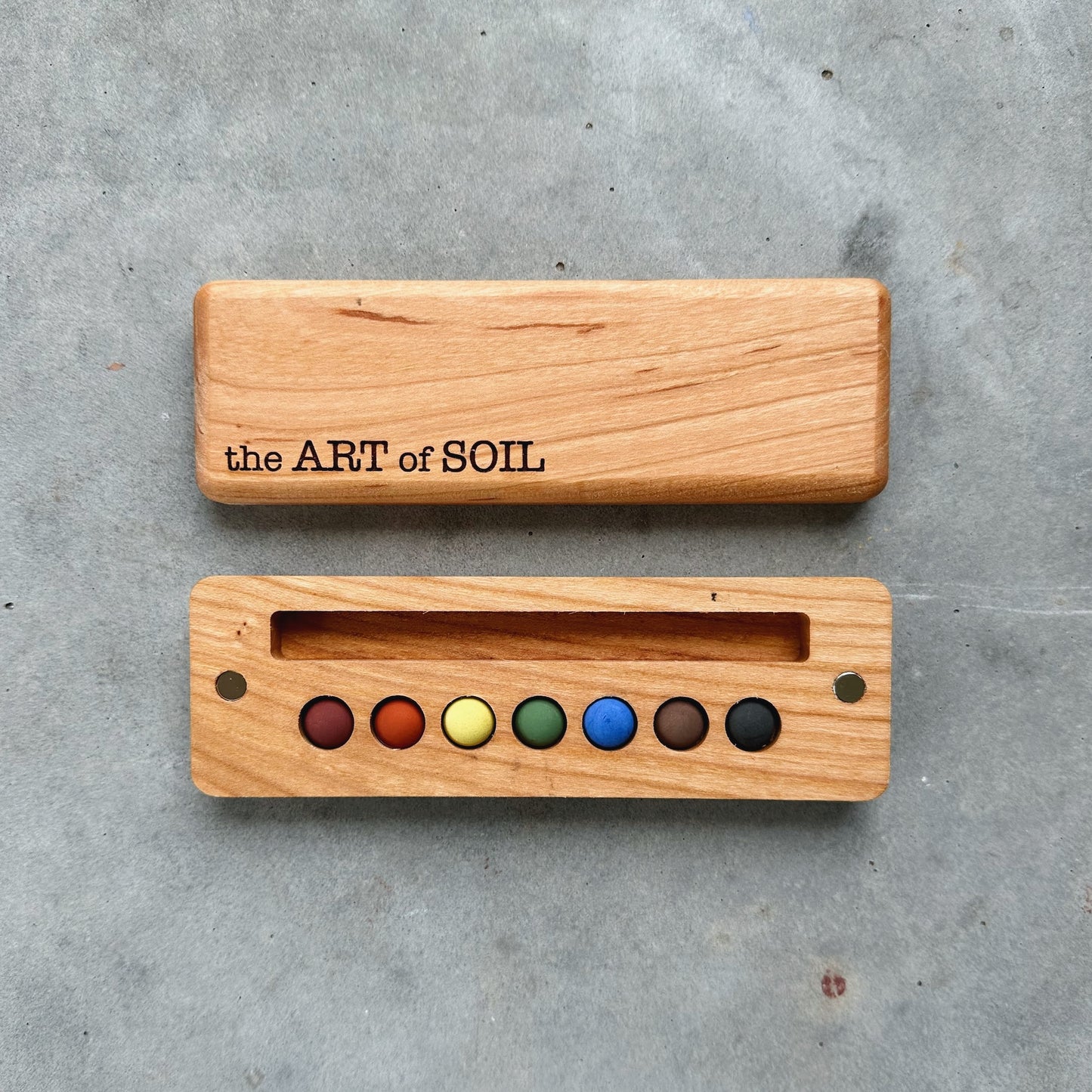 mini ecosystem inspired wooden palettes