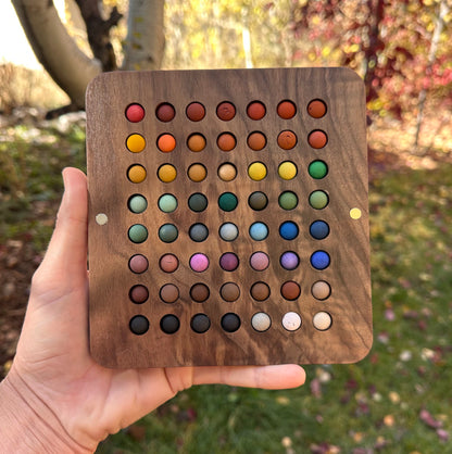 x - (seconds) - 56 mini ecopods in a wooden palette