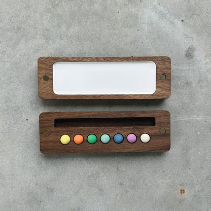 mini ecosystem inspired wooden palettes