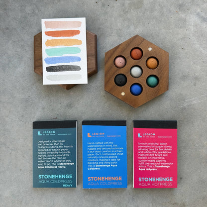 x - (seconds) – hexagon palette and watercolor pads (no brush)