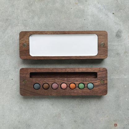 mini ecosystem inspired wooden palettes