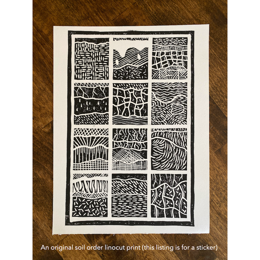 soil order linocut • sticker