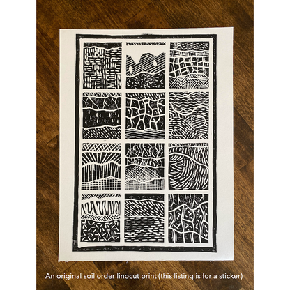 soil order linocut • sticker