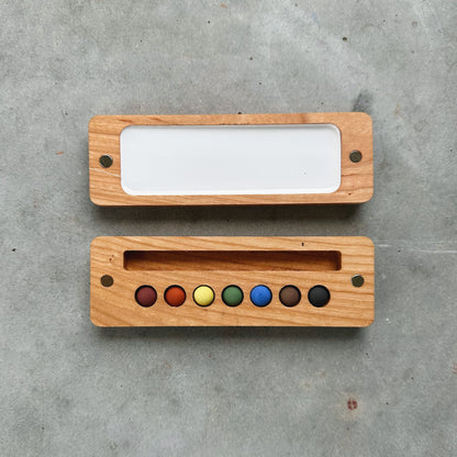 mini ecosystem inspired wooden palettes