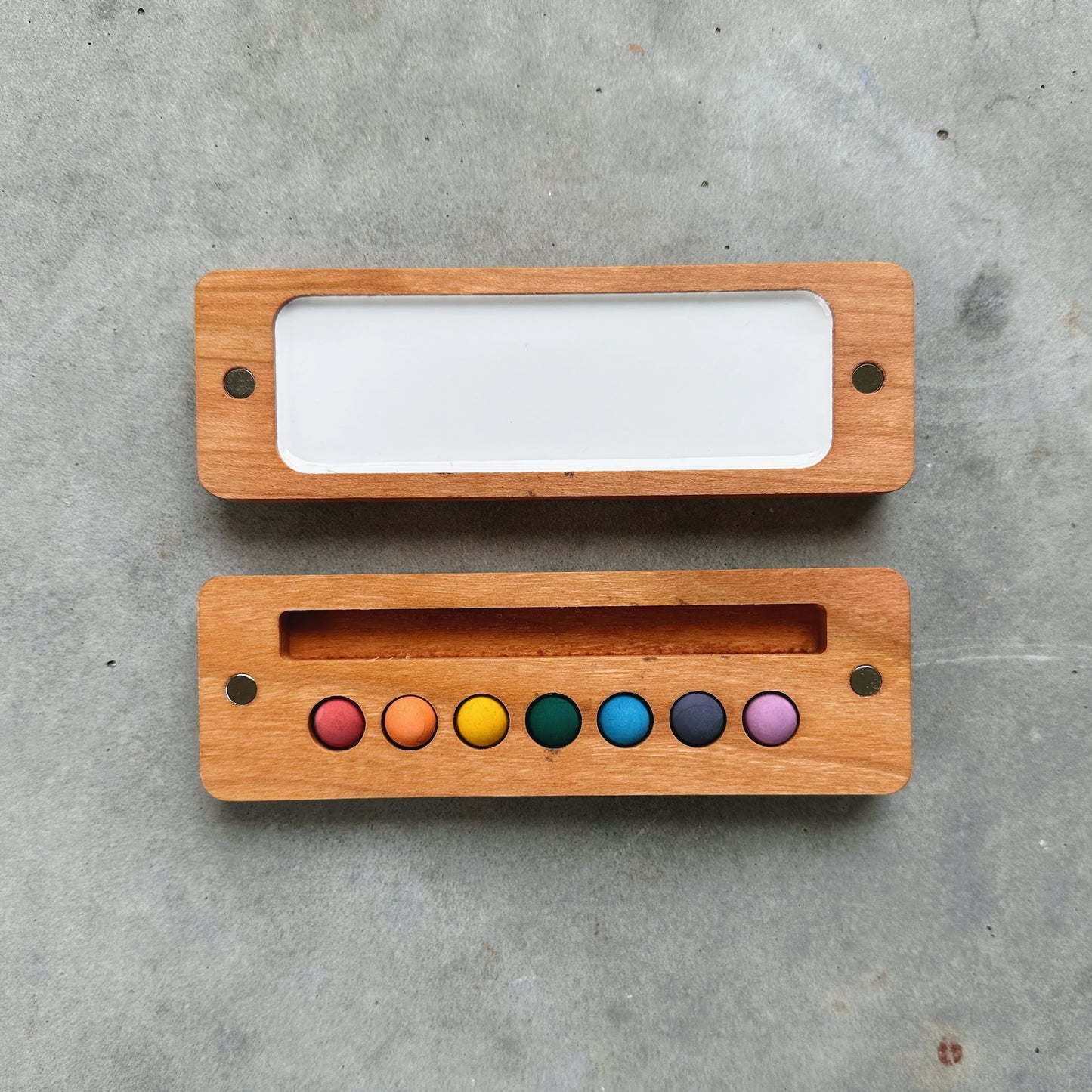 mini ecosystem inspired wooden palettes